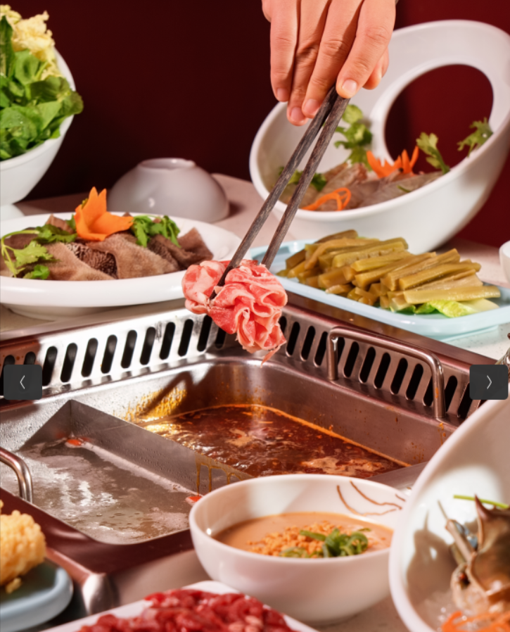 Delicious beef hotpot with fresh ingredients
